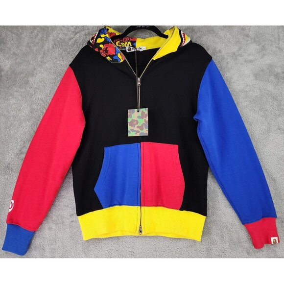BAPE Medicom Toy Bear Shark Hoodie Unisex Medium Multicolor Full Zip Long Sleeve - Picture 1 of 16